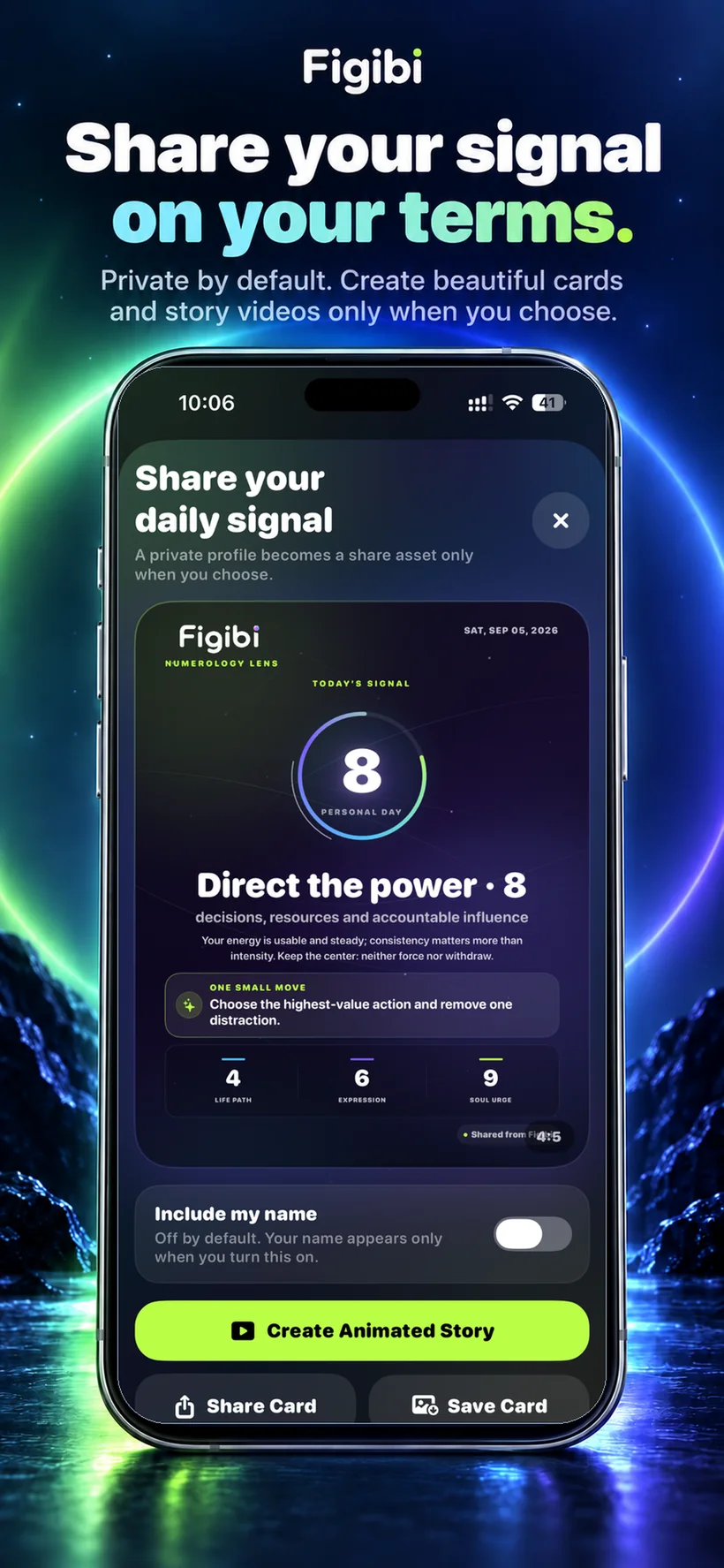 Figibi share screen with private-by-default controls
