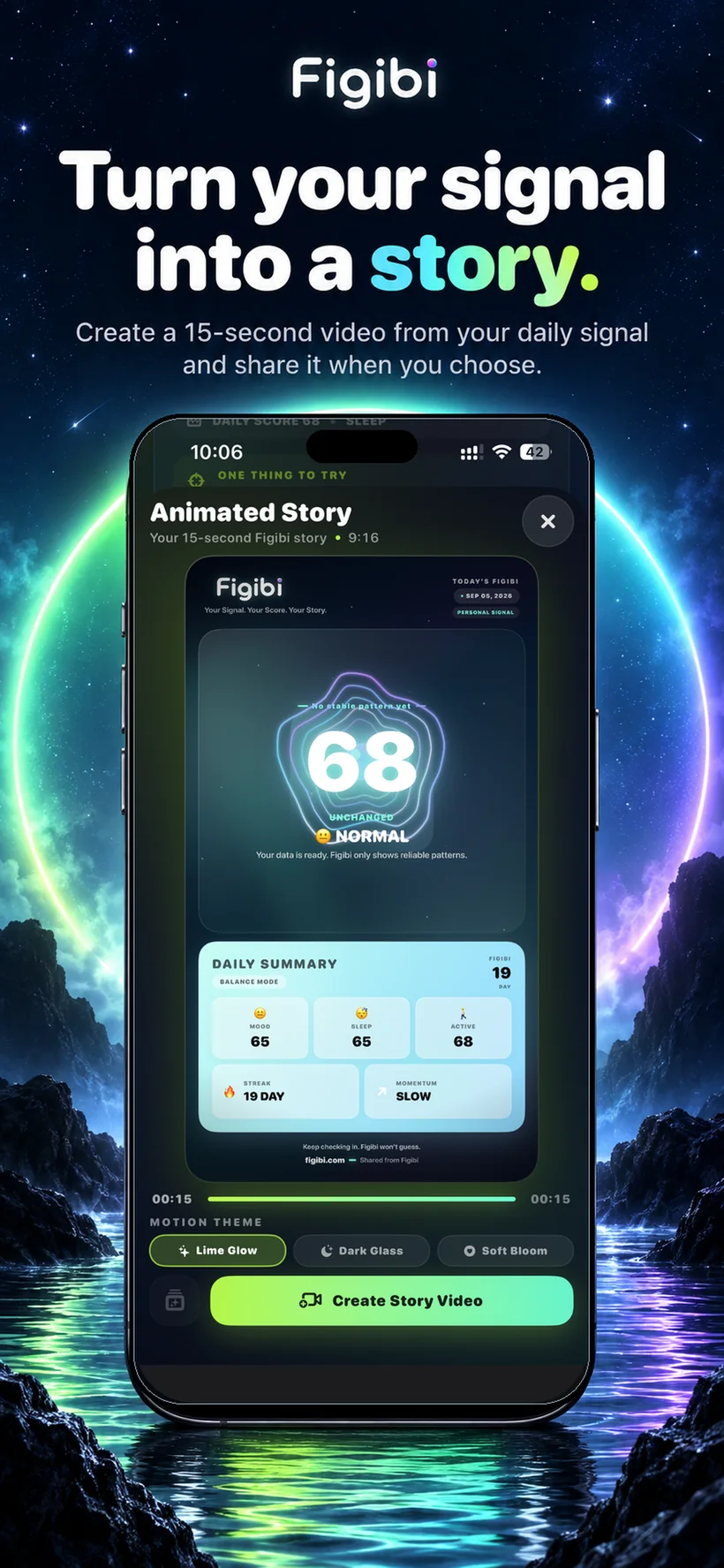 Figibi Animated Story creation screen